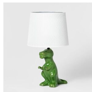 T REX Dinosaur Table Lamp Green CERAMIC Jurassic Decor kids room Target 14” Tall